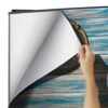 Vinilo Adhesivo Decorativo para Nevera, Especial Libre De Burbujas, Tablas HORIZONTALES DE Madera ENVEJECIDAS EN Verde, con Ventana Nautica - Imagen 6
