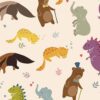 Children's Decorative Wall Wall with Friendly Animals Various Sizes and Materials - Image 2