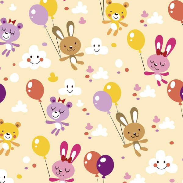 Fotomural Decorativo Infantil con Animales con Globo Varias Medidas y Materiales (Vinilo Autoadhesivo, 350 cm x 250 cm) - Imagen 2