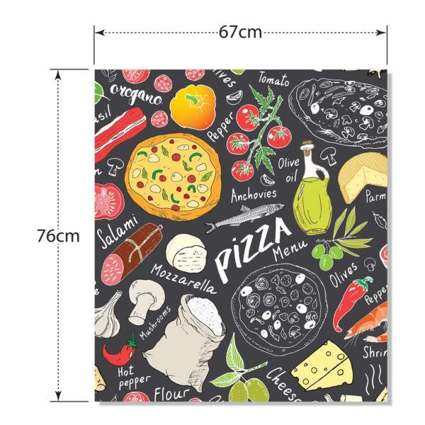 Aprint Decor Vinilo Decorativo para Lavavajillas, Medidas Estandar 67 cm x 76 cm, Pizza Doodles sobre Fondo Gris Oscuro - Imagen 5