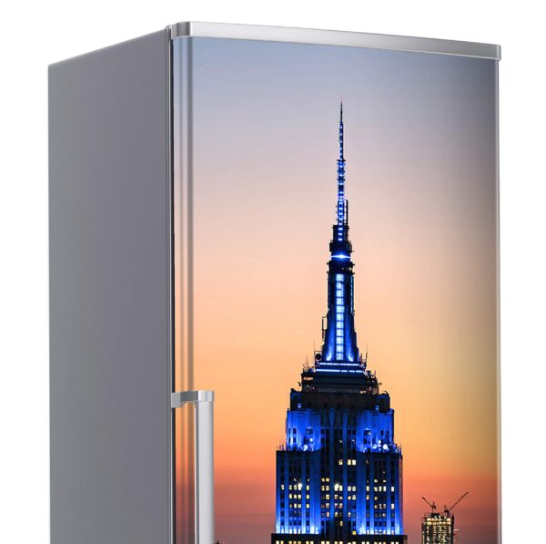 Aprint Decor Vinilo Adhesivo Decorativo para Nevera, Especial Libre De Burbujas, Edificio Empire State, Foto De Tarde - Imagen 4
