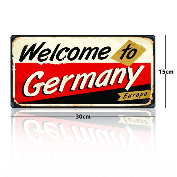 Matricula Vintage Decorativa en Aluminio o PVC - Welcome to Germany. 30cm x 15cm - Image 8