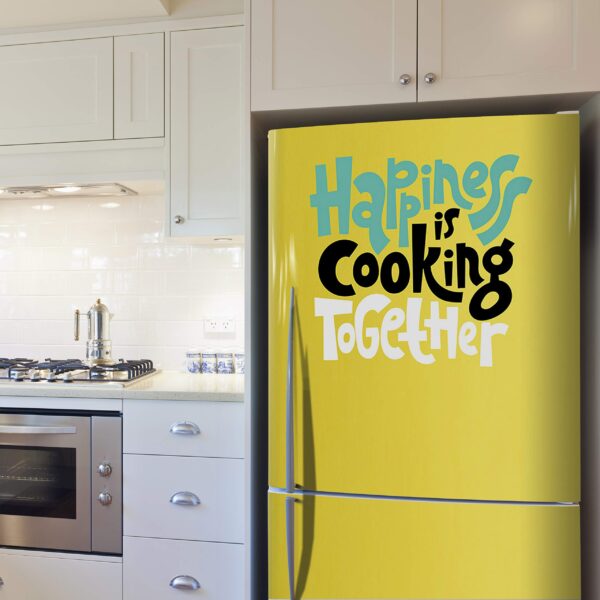 Aprint Decor Vinyl Decorative Adhesive for Refrigerator, Special Bubble Free, Happiness Is Cooking Together - Image 2