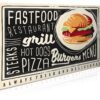 Aprint Decor Placa Cartel Vintage Decorativa en Aluminio o PVC - Fast Food. 35cm x 25cm