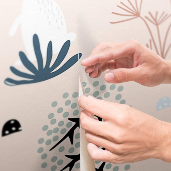 Fotomural Decorativo Infantil con Motivos de Animales del Bosque Conejos Varias Medidas y Materiales (Papel Preencolado, 200 cm x 150 cm) - Imagen 5