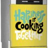 Aprint Decor Decorative Vinyl for Dishwasher, Standard Measures 67 cm x 76 cm, ̈Happines Is Cooking Together ̈