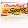 Matricula Vintage Decorativa en Aluminio o PVC - Greetings From Spain. 30cm x 15cm