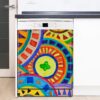 Aprint Decor Vinilo Decorativo para Lavavajillas, Medidas Estandar 67 cm x 76 cm, Mandalas Circulares Dibujados a Mano - Imagen 3