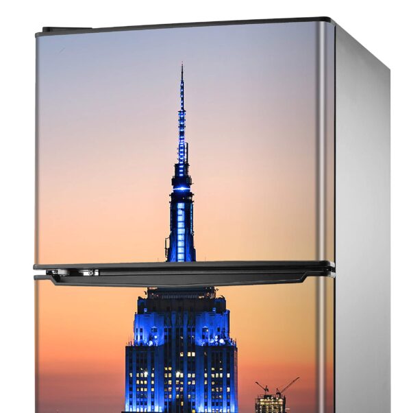 Aprint Decor Vinilo Adhesivo Decorativo para Nevera, Especial Libre De Burbujas, Edificio Empire State, Foto De Tarde - Imagen 5