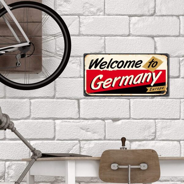 Matricula Vintage Decorativa en Aluminio o PVC - Welcome to Germany. 30cm x 15cm - Image 5