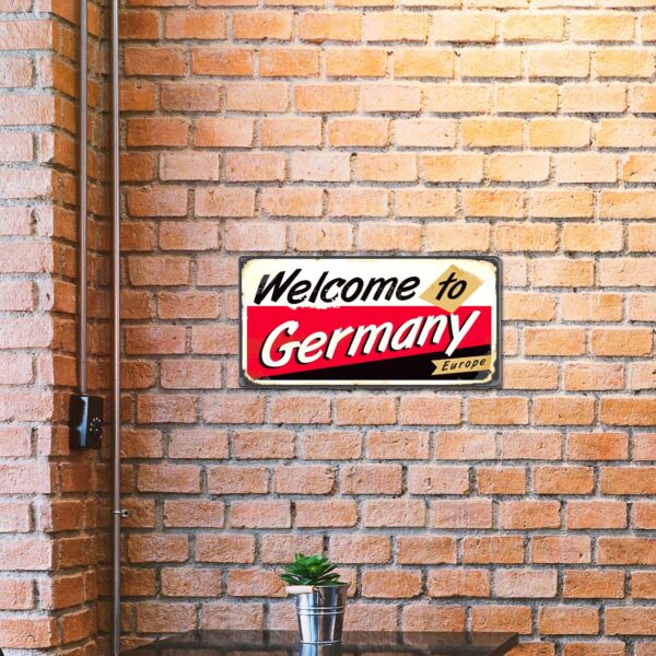 Matricula Vintage Decorativa en Aluminio o PVC - Welcome to Germany. 30cm x 15cm - Image 7