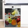 Aprint Decor Vinilo Decorativo para Lavavajillas, Medidas Estandar 67 cm x 76 cm, Salpicar Frutas y Verduras en el Agua - Imagen 3