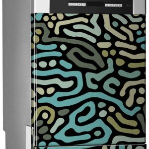 Aprint Decor Decorative Vinyl for Dishwasher, Standard Measures 67 cm x 76 cm, Colorful Abstract Wave Pattern