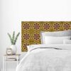 Aprint Decor Cabecero Cama PVC Decorativo Económico Diseño Geométrico Tribal Étnico Tejido Patrón Amarillo y Morado - Imagen 2