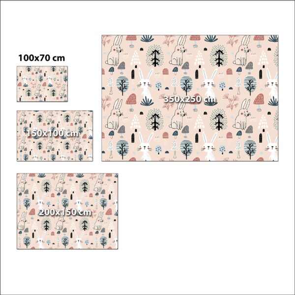 Fotomural Decorativo Infantil con Motivos de Animales del Bosque Conejos Varias Medidas y Materiales (Papel Preencolado, 200 cm x 150 cm) - Imagen 2