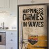 Vinilo Adhesivo Decorativo para Nevera, Especial Libre De Burbujas, Happiness Comes In Waves - Imagen 4