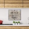 Aprint Decor Cuadro Impreso en PVC Efecto Tablas de Madera, 46,6cm x 40cm, People Who Love TO Eat Are Always The Best People - Imagen 4