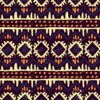 Aprint Decor Alfombra sintética PVC Esponjoso Bonita y Económica Diseño Étnico Azul Oscuro Amrillo y Naranja Varias Medidas