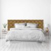 Aprint Decor Cabecero Cama PVC Decorativo Económico Diseño Geométrico Tribal Étnico Tejido Patrón Amarillo y Morado