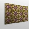 Aprint Decor Cabecero Cama PVC Decorativo Económico Diseño Geométrico Tribal Étnico Tejido Patrón Amarillo y Morado - Imagen 3