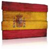 Aprint Decor Cuadro Impreso en PVC Efecto Tablas de Madera, 62cm x 40,5cm, Bandera De España, Vintage