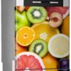 Aprint Decor Vinilo Decorativo para Lavavajillas, Medidas Estandar 67 cm x 76 cm, Fondo con Diferentes Frutas Exóticas