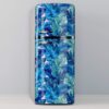 Decorative adhesive vinyl for refrigerator, special bubble free, plant with blue and green leaves