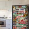 Aprint Decor Vinilo Adhesivo Decorativo para Nevera con Diseño de Carteles Vintage Work Smart, Not Hard - Imagen 4