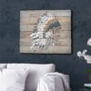 Aprint Decor Cuadro Impreso en PVC Efecto Tablas de Madera, 46,6cm x 40cm, Brave Heart, Free Spirit Bonet de Guerra Indio - Imagen 2
