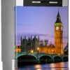 Aprint Decor Vinilo Decorativo para Lavavajillas, Medidas Estandar 67 cm x 76 cm, Big Ben In Front of A Colourful Sunset.