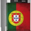 Aprint Decor Vinilo Decorativo para Lavavajillas, Medidas Estandar 67 cm x 76 cm, Bandera Portuguesa sobre Fondo con Textura de Hormigón