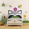 Cabecero Cama PVC Decorativo Económico Diseño Infantil Orejas de Mapache 100 x 100 cm.