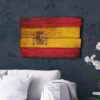 Aprint Decor Cuadro Impreso en PVC Efecto Tablas de Madera, 62cm x 40,5cm, Bandera De España, Vintage - Imagen 2