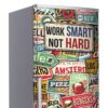 Aprint Decor Vinilo Adhesivo Decorativo para Nevera con Diseño de Carteles Vintage Work Smart, Not Hard - Imagen 3