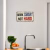 Placa Tipo Matricula Vintage en Aluminio o PVC - Work Smart. 30cm x 17cm - Imagen 2