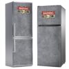 Aprint Decor Vinyl Decorative Adhesive for Refrigerator with Polished Concrete Effect and Beer Zone Poster