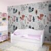 Fotomural Decorativo Infantil con Motivos de Animales del Bosque Varias Medidas y Materiales (Papel Preencolado, 500 cm x 300 cm)