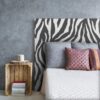 Aprint Decor Cabecero Cama PVC Decorativo Económico Dibujo Cebra Zebra Blanco y Negro Varias Medidas