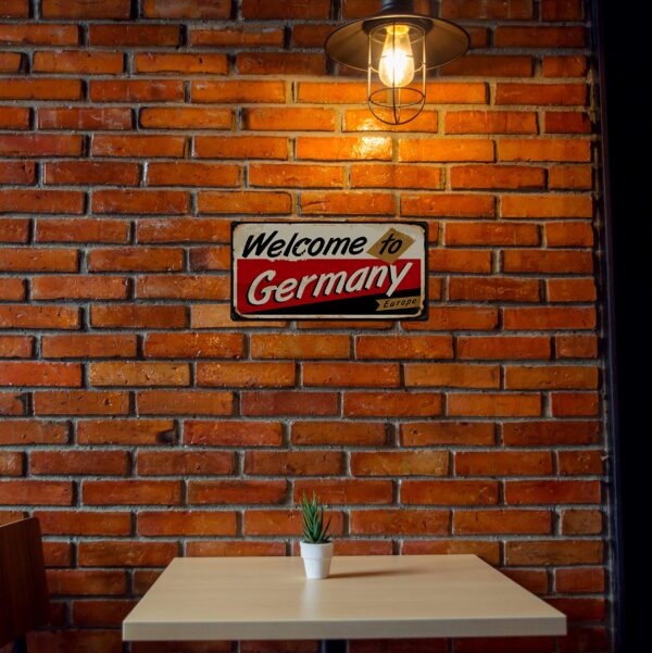 Matricula Vintage Decorativa en Aluminio o PVC - Welcome to Germany. 30cm x 15cm - Image 3