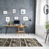 Aprint Decor Alfombra sintética PVC Esponjoso Bonita y Económica Diseño Étnico Fondo Beige Motivo Negro Varias Medidas - Imagen 2