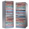 Aprint Decor Vinilo Adhesivo Decorativo para Nevera con Efecto Tablas de Madera Viejas de Colores Gastados, Varias Medidas