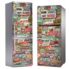 Aprint Decor Vinilo Adhesivo Decorativo para Nevera con Diseño de Carteles Vintage Work Smart, Not Hard