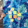 Decorative adhesive vinyl for refrigerator, special bubble free, plant with blue and green leaves - Image 3