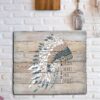 Aprint Decor Cuadro Impreso en PVC Efecto Tablas de Madera, 46,6cm x 40cm, Brave Heart, Free Spirit Bonet de Guerra Indio - Imagen 3