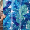 Decorative adhesive vinyl for refrigerator, special bubble free, plant with blue and green leaves - Image 2