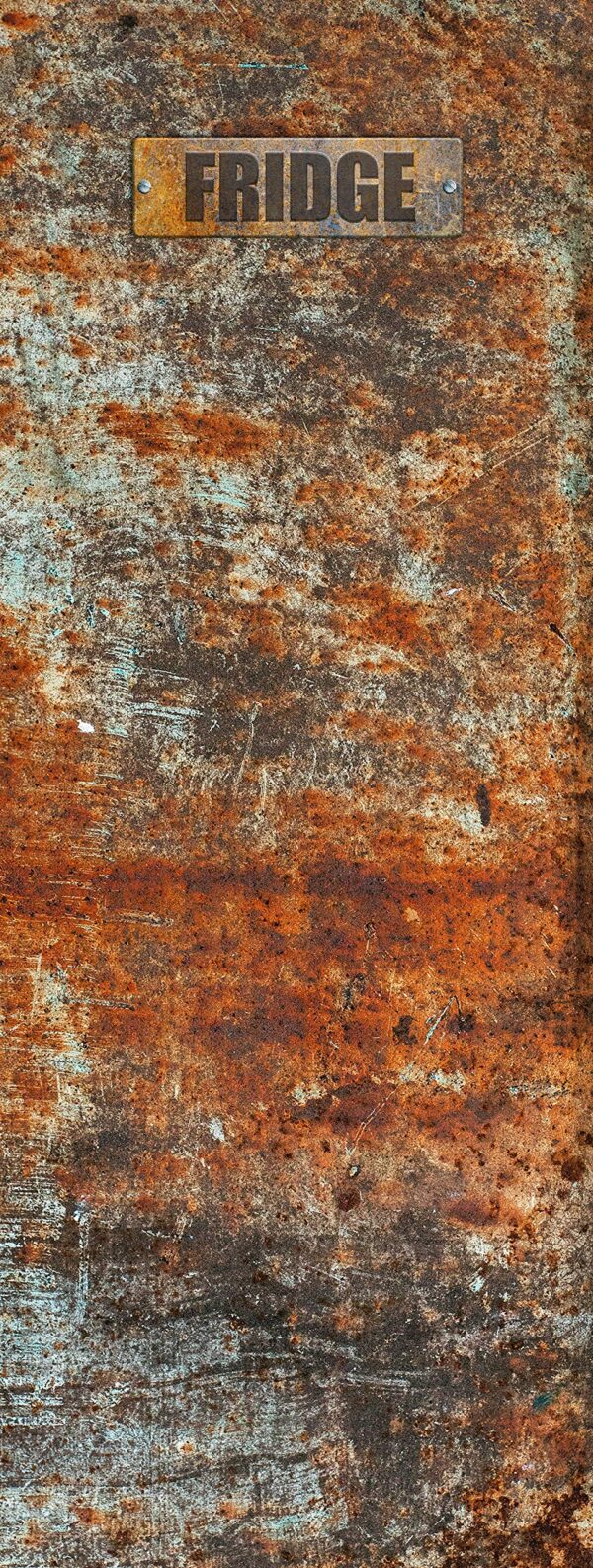 Aprint Decor Decorative Adhesive for Refrigerator with Rusty Metal Design and Old 'Fridge', Various Sizes - Image 4