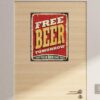 Aprint Decor Cartel Vintage Decorativa en Aluminio o PVC - Free Beer. 45cm x 35cm - Imagen 6