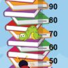 Aprint Decor Medidor de Altura Infantil, Impreso en PVC 5mm Grosor, 50cm x 140cm con Pila de Libros con Animales Leyendo - Imagen 2