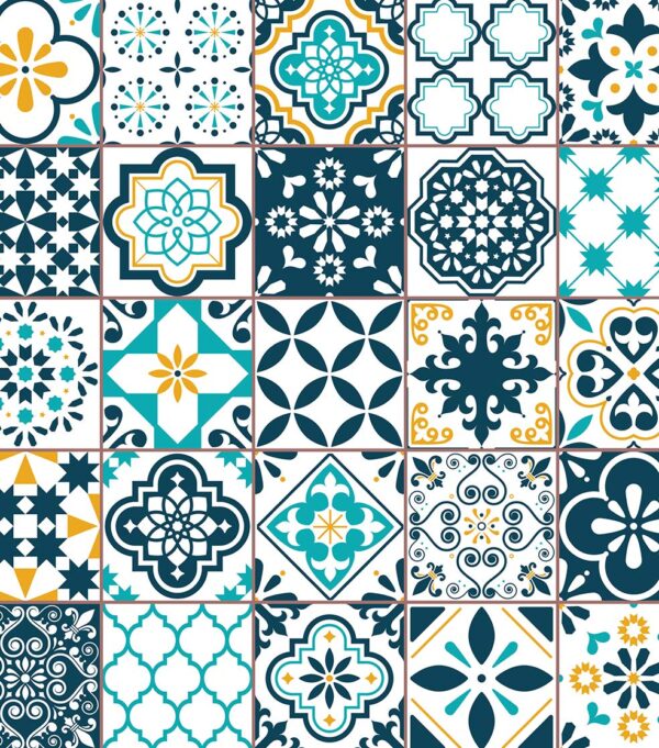 Aprint Decor Decorative Vinyl for Dishwasher, Standard Measures 67 cm x 76 cm, Mosaic of Old Portuguese or Spanish Tiles - Image 4