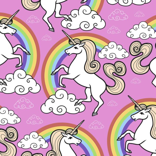 Children's Decorative Wall of Girls Unicorn background Pink Various Measures and Materials - Image 2